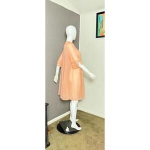 1960's Peach Chiffon Peignoir from Vanity Fair OOAK Hand Dyed